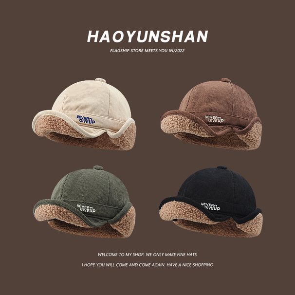 Cross-border Lamb Wool Thickened Warm Duck Tongue Ear Protection Cold Hat Men And Women Autumn And Winter Thickened Cycling Flying Lei Feng Hat Tide_voghion.com