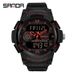 Men's Military Style Sports Watch With LED Backlight, Waterproof, Alarm, Dual Time, Stopwatch, Day Date Display, Resin Strap Clock Electronic Watch_voghion.com