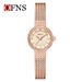 Women's Minimalist Luxury Round Face Quartz Watch With Wheat Grain Pattern, Waterproof, Mesh Strap, Elegant Small Dial Women's Watch_voghion.com