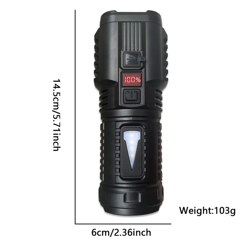 USB new flashlight strong light LED side light multi-functional flashlight outdoor portable long-range focus flashlight_voghion.com