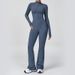 K Zipper Cloud-like Long-sleeved Yoga Bodysuit High-intensity Fitness Exercise One-piece Bodysuit_voghion.com