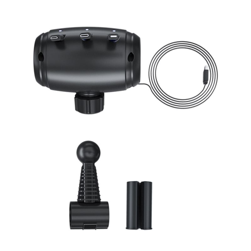 Automašīnas galvas balsta aizmugurējā sēdekļa izvelkamais vada lādētāja kabelis 3 vienā C tipa Micro USB Lightning Power uzlādes stacija tālrunim_voghion.com