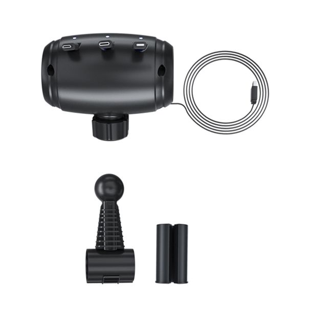 Automašīnas galvas balsta aizmugurējā sēdekļa izvelkamais vada lādētāja kabelis 3 vienā C tipa Micro USB Lightning Power uzlādes stacija tālrunim_voghion.com