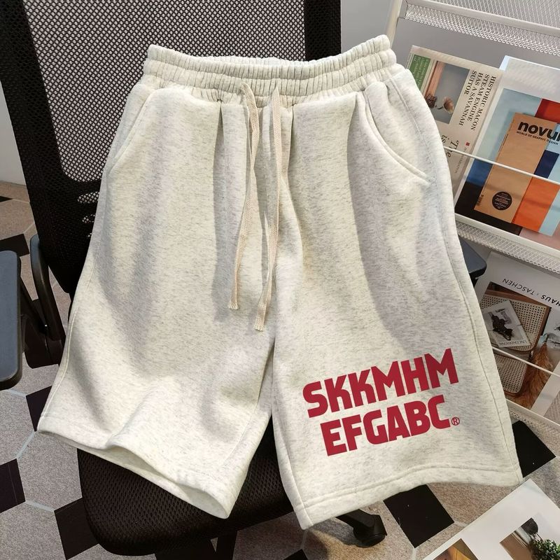 Vêtements pour femmes, nouveaux shorts de sport simples à cordon de serrage, tendance, amples, lettres, pantalons de survêtement décontractés pour femmes_voghion.com
