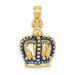 14K 3-D Blue Enamel Crown Charm_voghion.com