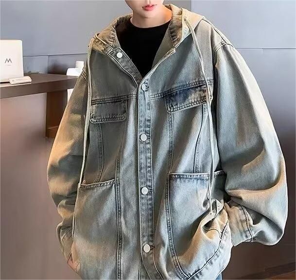 New Spring and Autumn Retro Trendy Denim Jacket for Boys, Casual Style, Versatile Fashion Jacket_voghion.com