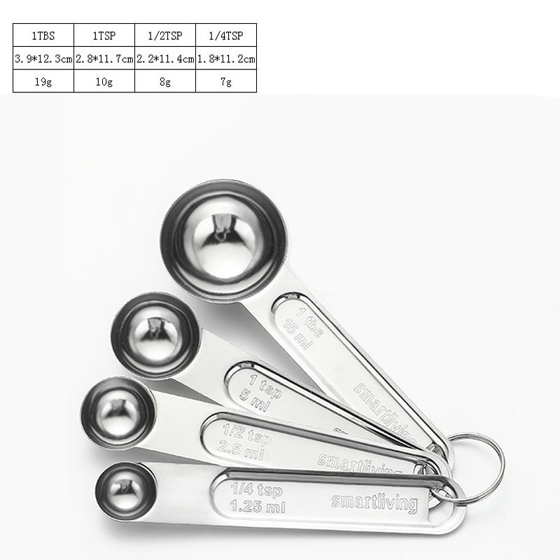 Tazza e set in acciaio inossidabile con bilancia, utensile da forno, cucchiaio per condire, cucchiaio dosatore per caffè_voghion.com