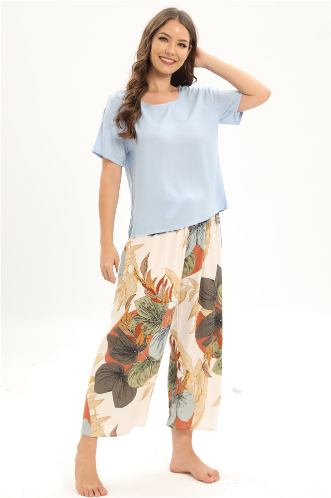 Homewear-Pyjama-Damen-Zweiteiler-Set aus Viskose_voghion.com