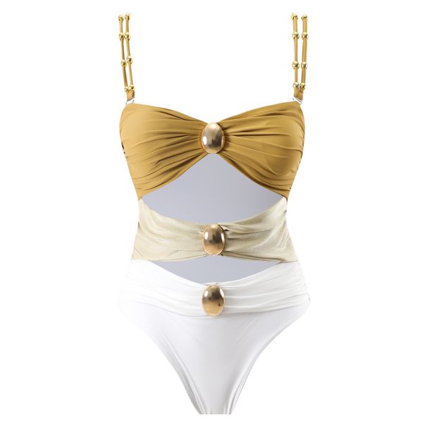 Maillot de bain deux pièces pour femme, ensemble de maillot de bain moulant en mousseline de soie_voghion.com