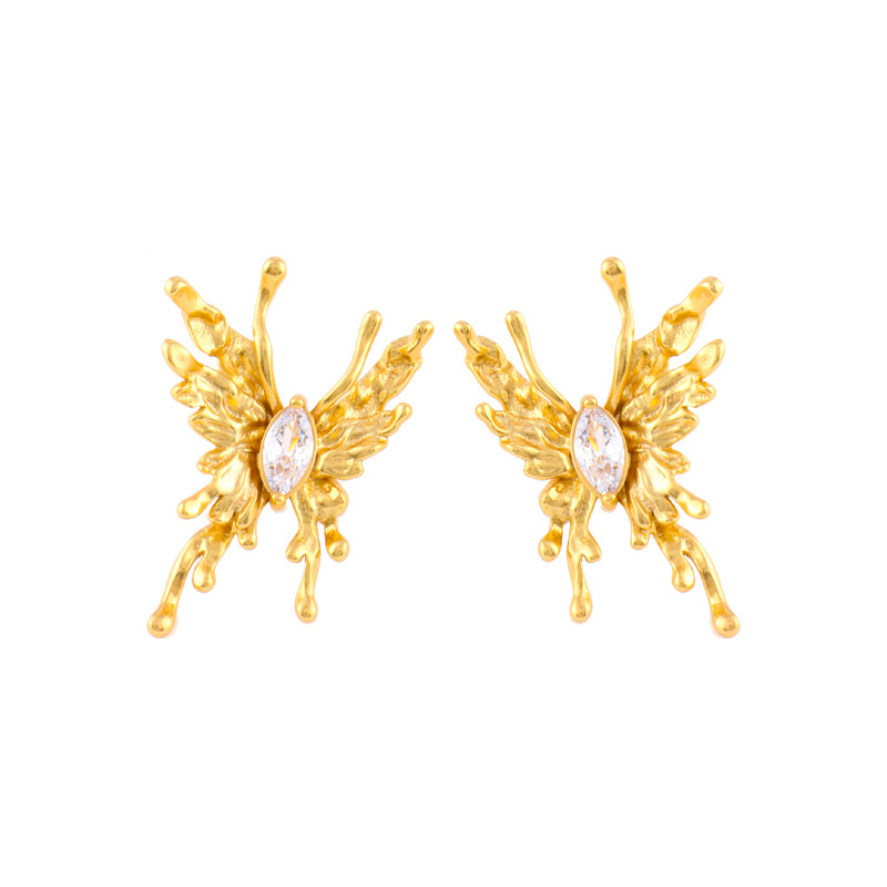 Orecchini da donna moda orecchini a farfalla con diamanti design di nicchia orecchini di fascia alta per le donne in gioielli retrò in stile freddo_voghion.com