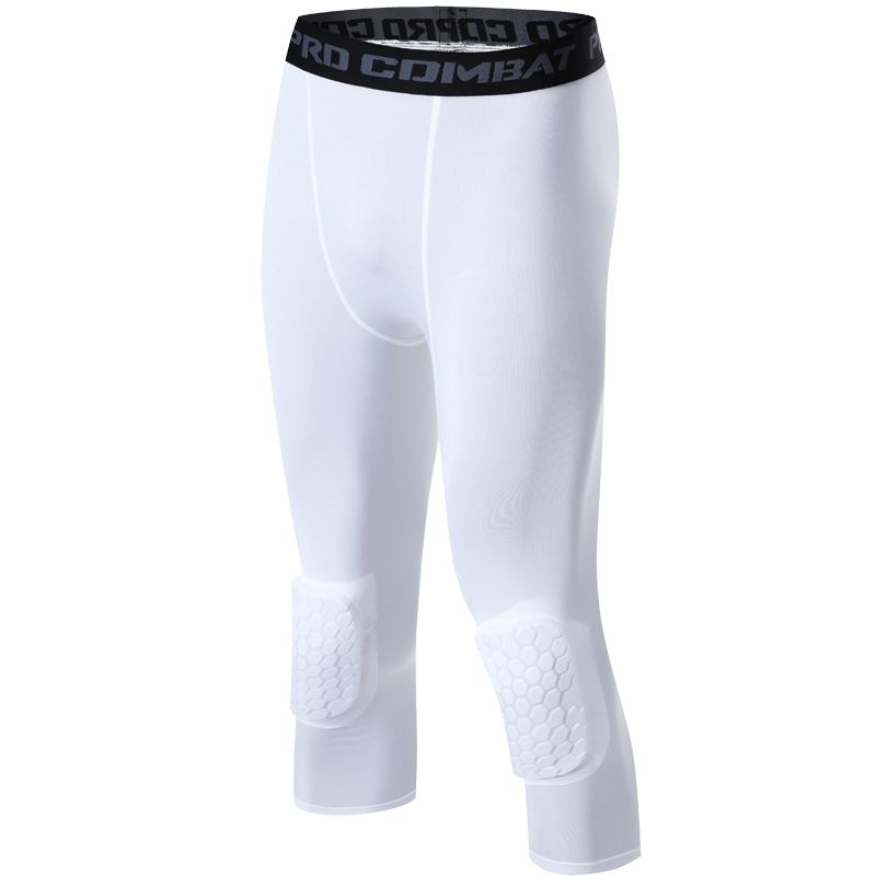 Men's clothing Basketball capris Men's honeycomb knee warmers Fitness pants Sports protective running gear_voghion.com