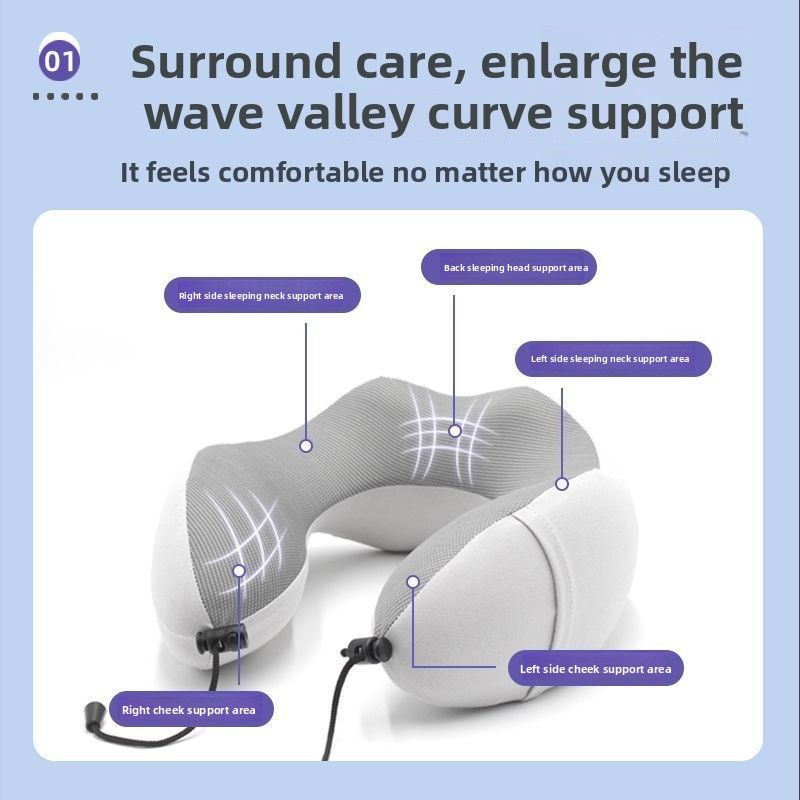 【Same Style Low Price】Memory Foam U-Shaped Support Rest Nap Cervical Head Neck Airplane Pillow_voghion.com