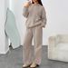 Completo con felpa oversize in pile e pantaloni jogger a gamba larga – Y2K Streetwear Loungewear (nero/bianco/beige, S-XXXL)_voghion.com