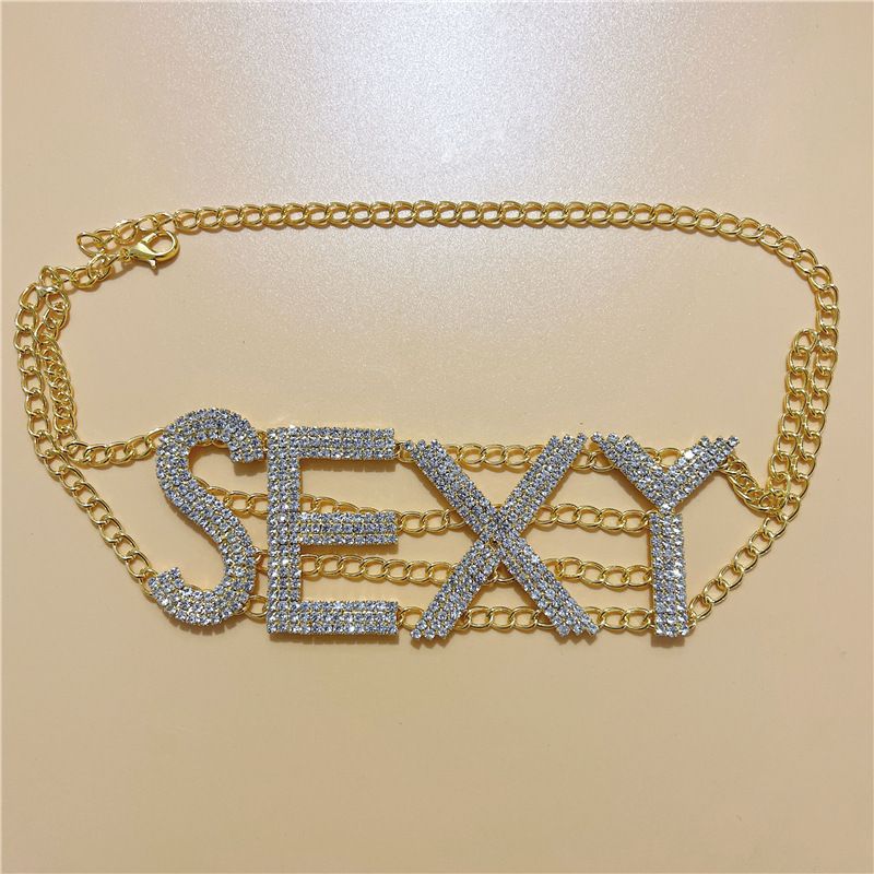 Módní diamantem posetý přehnaný choker osobnost hip-hopový kamínkový anglický náhrdelník SEXY_voghion.com