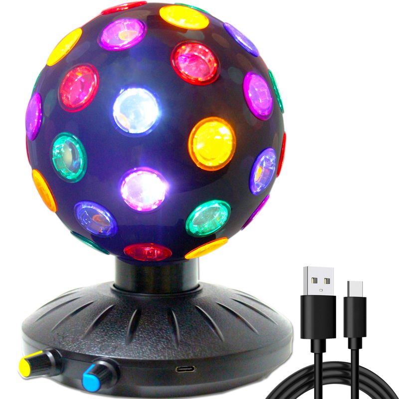 Spinning Ball LED Night Light DJ Light 360° Rotary Speed /Brighess Adjustable Disco Lamp( (USB /Battery Operation)_voghion.com