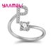 Fertiger Sterling Silber Alphabet Ring A-Z 26 Anfangsbuchstaben Name Schmuck für Frauen Geburtstag Weihnachtsgeschenk AAA Cubic Zirkon_voghion.com