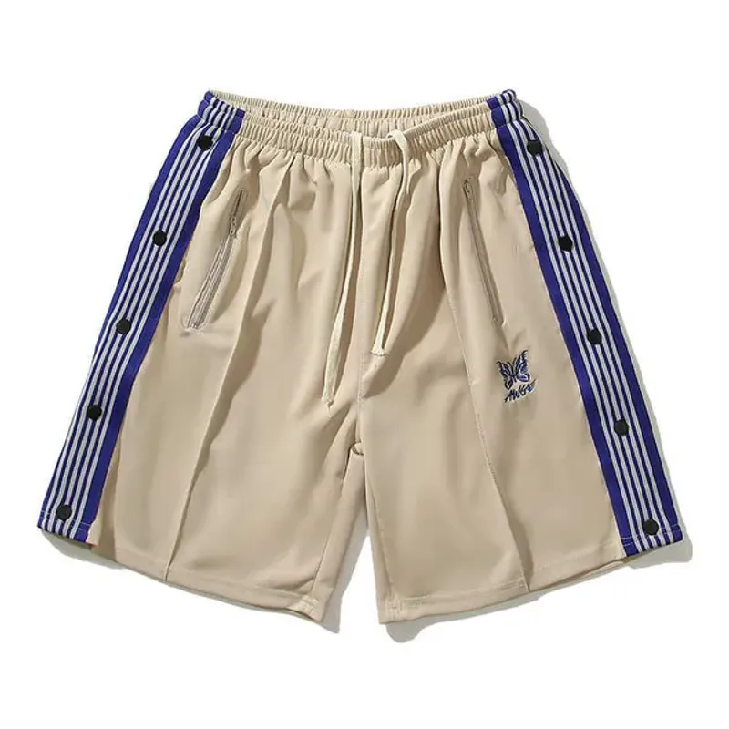 Hommes nouveaux AWGE hommes femmes brodés aiguilles papillon Shorts bouton rayure piste culottes T221129_voghion.com