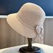 2025 New Summer Pearl Streamer Bow Fisherman Hat Fashion Seaside Straw Hat Sun Hat Women_voghion.com