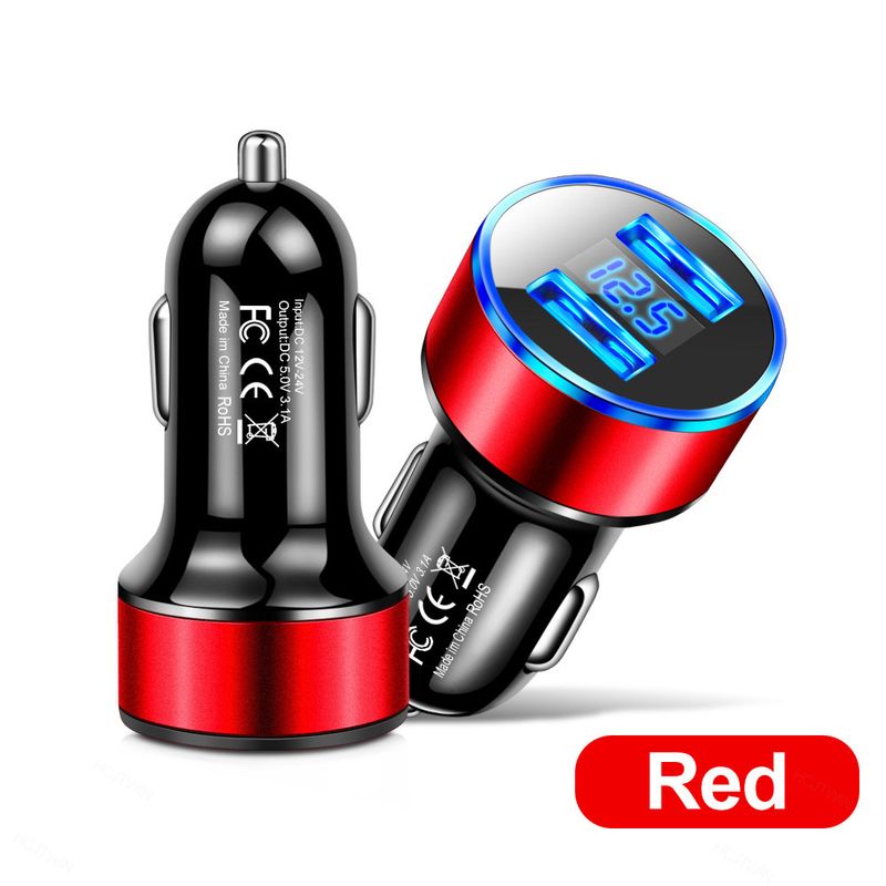 Cigarette Lighter 3.1A Digital Dual Port USB Charger, One To Two 2-port Car Electrical Appliance_voghion.com