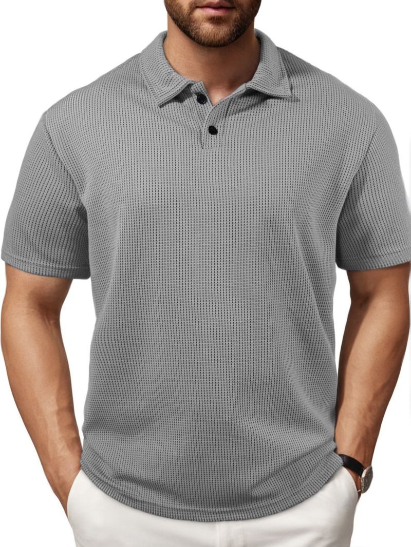 Polo décontracté à rayures pour homme, t-shirt à manches courtes_voghion.com