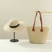 Women's Bags Hat Shoulder Bag Women's Suit Style All Match Bag Lace Bow Flat Top Straw Hat For Summer Travel Sun Protection_voghion.com