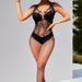 Net Clothes Sexy Lingerie Plus Size Backless Open Crotch Jumpsuit YD594_voghion.com