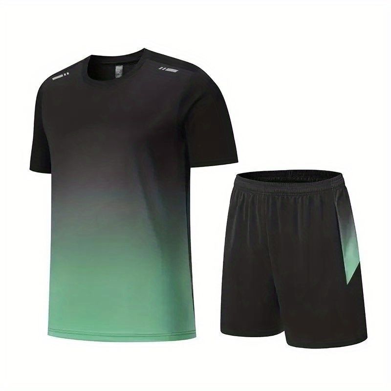 Men's Beach Sportswear Suits Short-Sleeved Equipment Running T-Shirt Shorts Basketball Sports Suit Training Clothes_voghion.com