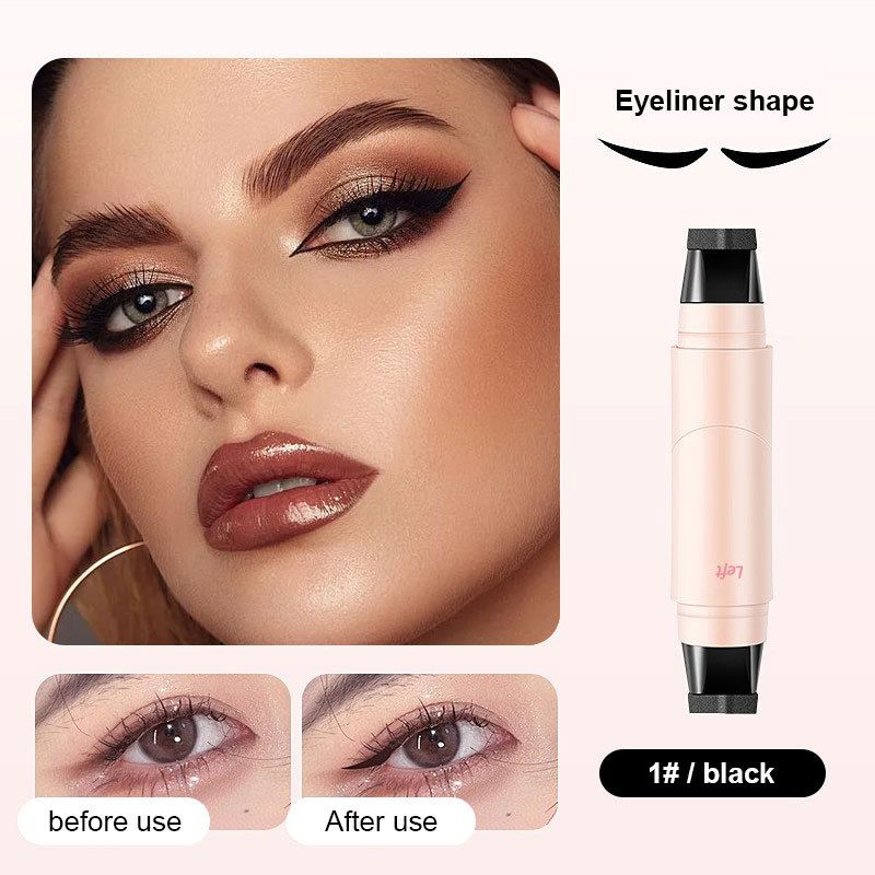 Rotierender Stempelstift, natürlich, langanhaltend, schnelltrocknend, wasserfest, schweißfest, ein Stempel, formender Doppelkopf-Eyeliner_voghion.com