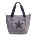 popular canvas printed five-pointed star rhinestone handbag shoulder bag_voghion.com