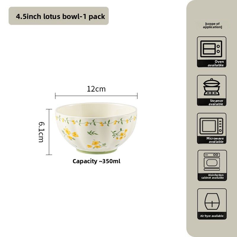 Ceramic Rice Dishes For Home Use, New High-Value Fresh Noodle Bowl, Plate, Soup Bowl Set_voghion.com