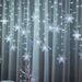 Guirnalda de luces LED de 3,2 m con forma de copos de nieve navideños, luces intermitentes tipo cortina de hadas, impermeables, ideales para fiestas, bodas y decoración navideña._voghion.com