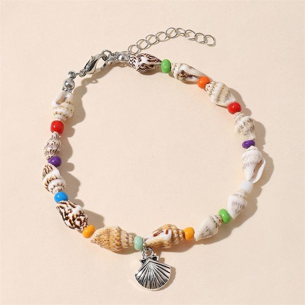 Nova pulseira com pingente de concha de arroz e estrela do mar, praia e oceano_voghion.com
