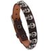 Pulseira de couro com caveira em liga metálica, estilo punk masculino, simples e versátil_voghion.com