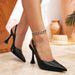 7199-1 Mode Metallschnalle Spitzschuh High Heel Lackleder Stiletto Flacher Mund Sexy High-End-Schuhe_voghion.com