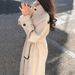 Oversized Wool Blend Trench Coat For Women – Longline Winter Pea Coat With Belted Waist, Thickened Lining For Subzero Days (Stone White/Camel/Black)_voghion.com
