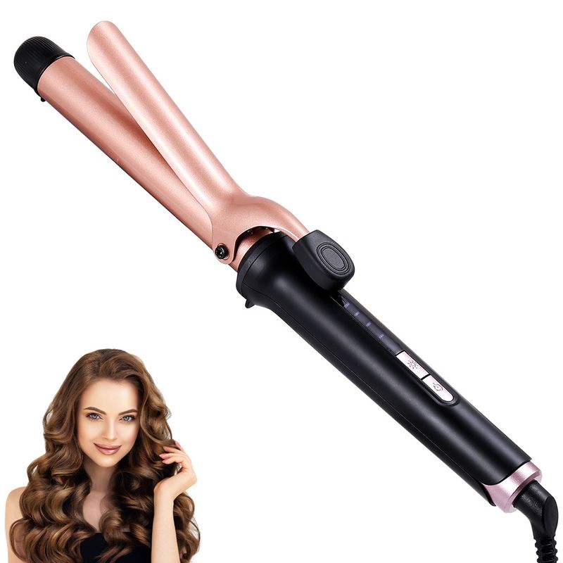Ferro arricciacapelli elettrico da 25 mm con display digitale, temperatura regolabile, rivestimento in ceramica, adatto per capelli lunghi, ferro arricciacapelli professionale_voghion.com