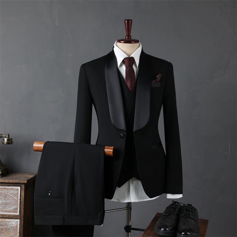  Traje de tres piezas para hombre, traje informal para hombre, vestido para padrinos de boda, Tops al por mayor_voghion.com