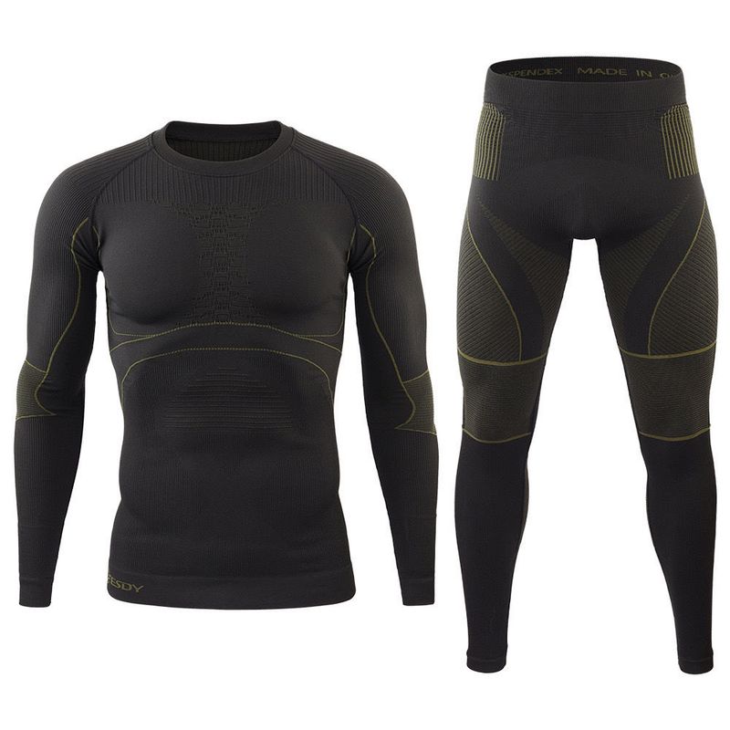 Roupa íntima comprimida, roupas de secagem rápida, funções de esqui e corrida, fitness, ciclismo ao ar livre, absorção de suor, quente e_voghion.com