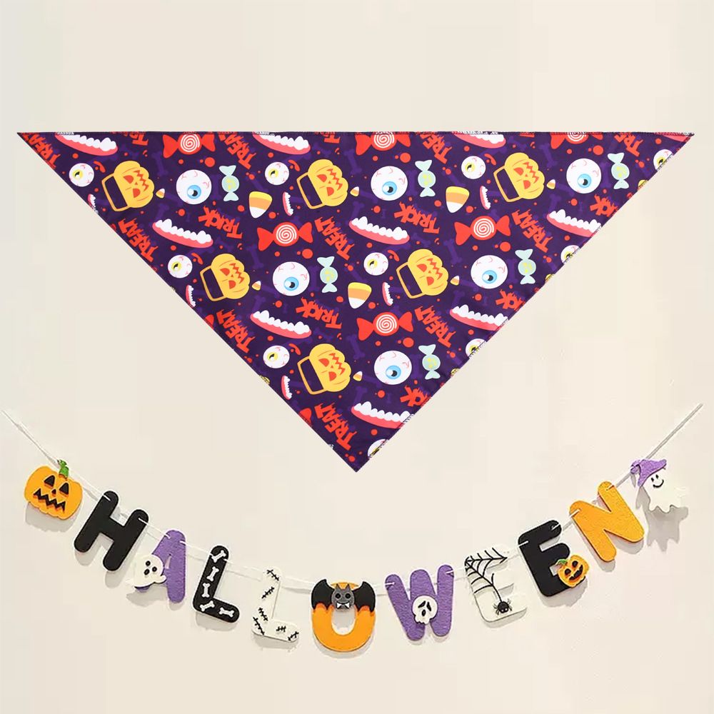 Noč čarovnic buča lobanja duh hišni ljubljenček trikotnik ruta ljubka vse tekme mačka pes hišni ljubljenček slinček_voghion.com