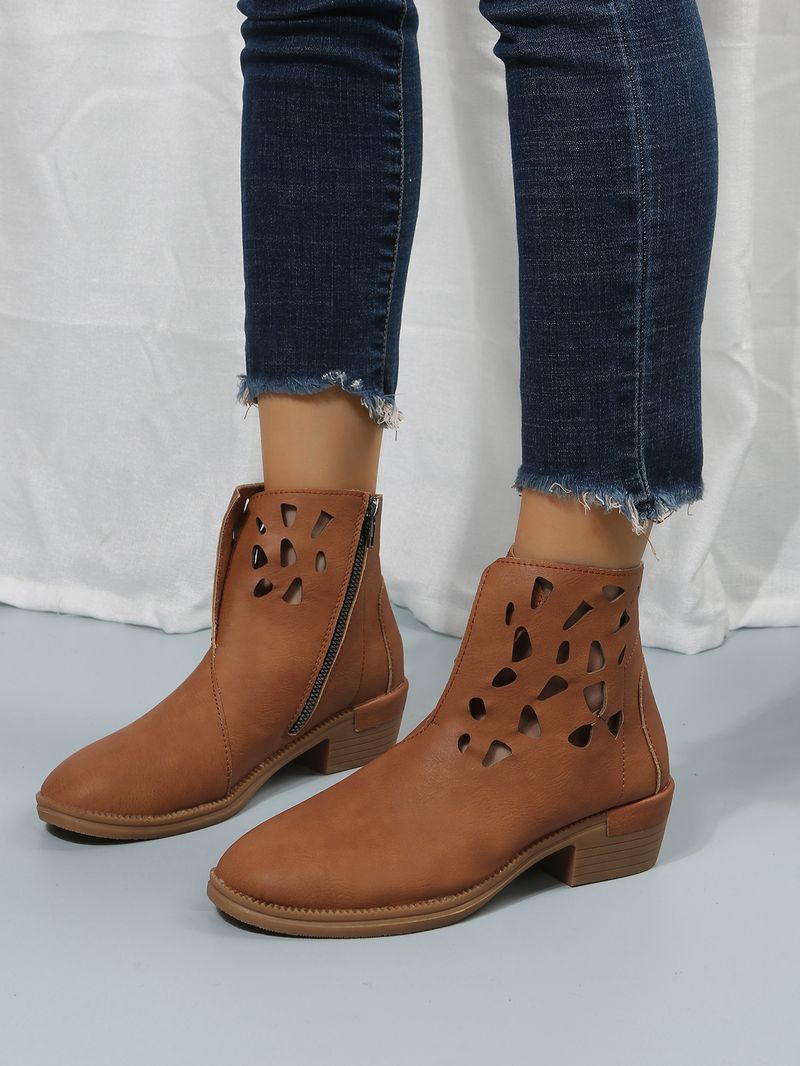 Women's shoes new spot foreign trade large size  round toe hollow thick heel high-top ladies casual sandals one piece dropshipping_voghion.com