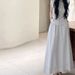 Korean Style Gentle Sleeveless Vest Shirt Summer New High-End Elegant Slimming A-Line Skirt Two-Piece Set_voghion.com