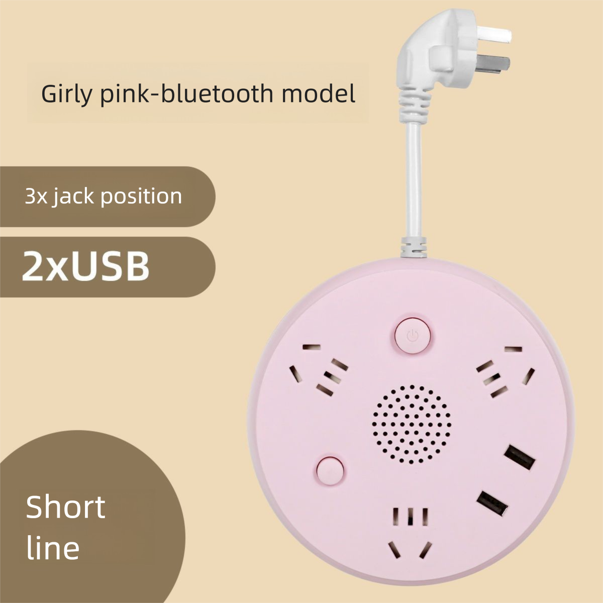 Long Line Bluetooth Speaker Socket Converter Multi-Functional Dormitory Power One-to-Many Outlet Strip With USB Charging_voghion.com