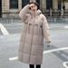 Manteau long matelassé pour femme – Veste d'hiver oversize, mélange de polyester, chaleur épaisse (style élégant et urbain)_voghion.com