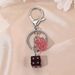 Dice Inlaid Diamond Keychain New High-end Bag Car Gift Pendant Key Ring_voghion.com