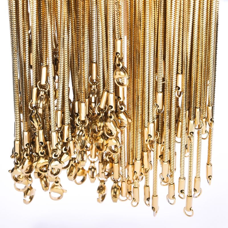 Pronta consegna 1/5/10 pezzi 45-60 cm collana con catena a serpente quadrata fai da te forniture per la creazione di gioielli catene in acciaio inossidabile color oro per donne_voghion.com
