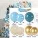 Kit de arco de balões vintage azul com 200 balões de látex grossos premium para decoração de casamento, aniversário e inauguração com guirlanda e suporte_voghion.com