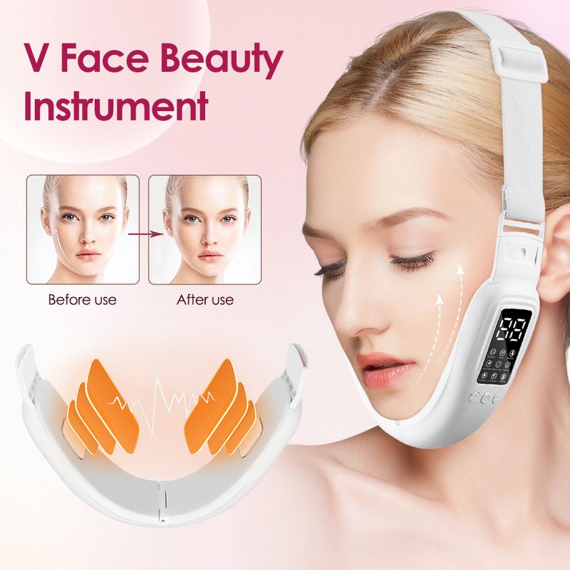 Yeni 8-mod 15 Hızlı Isıtma Mikro Akım Yüz Zayıflama Sabit Sıcaklık Sıcak Kompres V-face Divine Cihazı_voghion.com