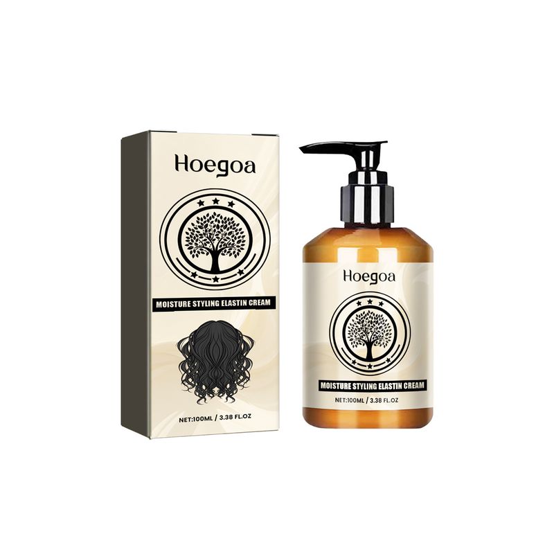 Hoegoa Moroccan Moisturizing Elastin Curly Hair Rich and Glossy Natural Fluffy Styling Care_voghion.com