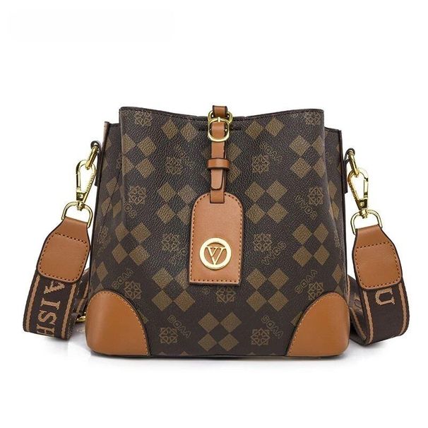 Ellovado Große Kapazität Weichem Leder Schulter Tasche Für Frauen Monogramm Muster Umhängetaschen Plaid Hohe Qualität Sac A491_voghion.com