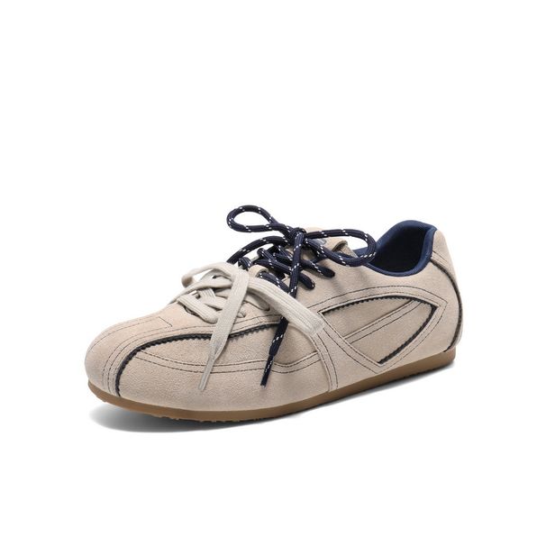 Scarpe da ginnastica tedesche in stile balletto rosso, con lacci, stile retrò, con punta rotonda, di Zhang Li, nuove scarpe sportive casual da donna_voghion.com